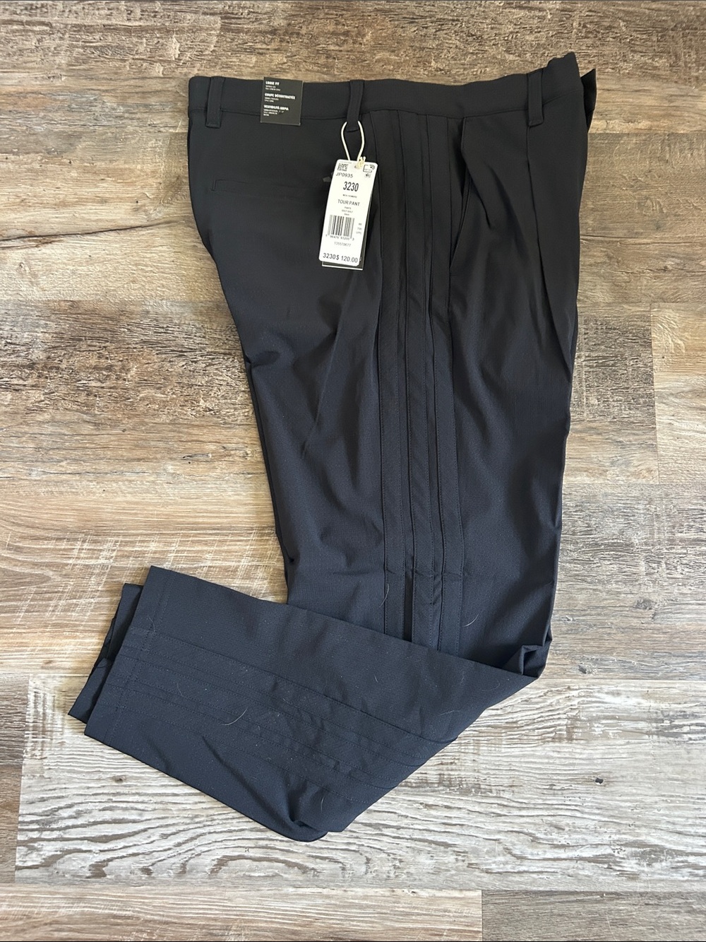 NWT Adidas Men's Black golf Pants - Classic Pleated Front 32x30
